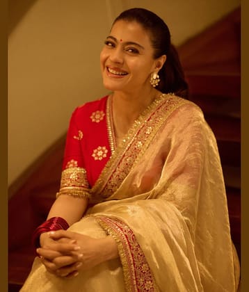 A TO Z CART Net Embellished Saree Without Blouse Piece ( Red )