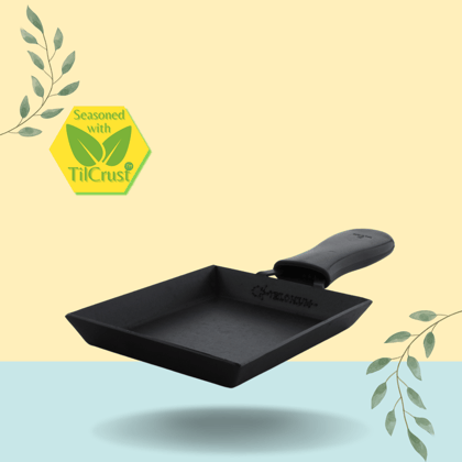 Trilonium Triple Seasoned Iron Square Omelette Pan - Japanese Tamagoyaki Egg Pan, 18x15 cm Trilonium Triple Seasoned Iron Square Omelette Pan - Japanese Tamagoyaki Egg Pan, 18x15 cm