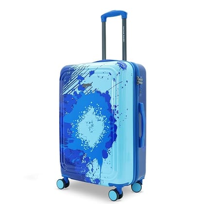 AMERICAN TRAVELLER Touris GlideSport Trolley Bag Set of 3 | S,M,L Suitcase Combo | Polycarbonate Hard Shell | 360 Disc Wheels | TSA Type Lock | Football Splash Design | Travel Luggage (24, Blue)
