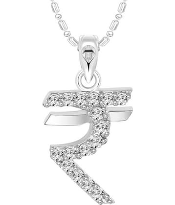 Vighnaharta  CZ Rhodium Alloy Pendant for Men and Women - [VFJ01125PR]