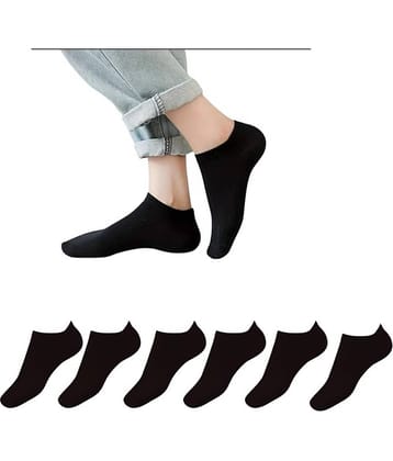 Benicia Pack of 6 Men's Cotton Blend Ankle Length Socks ( Black )