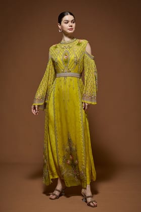 Lime Yellow Kaftan-XS