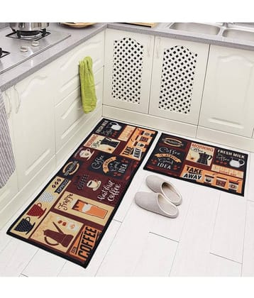 AAZEEM Kitchen Floor Mat & Runner with Anti Skid Backing, Set of 2 (45 x 135 & 45 x 60 cm,Thickness -1 cm)