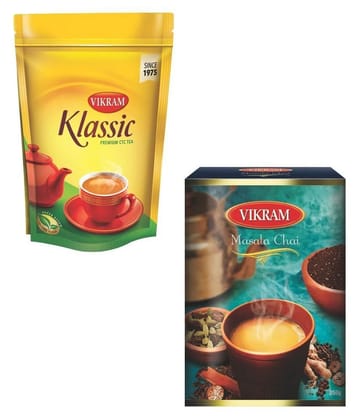Vikram Klassic 1Kg + Masala Tea 250g Assam Tea Powder Tea 1250 gm Pack of 2