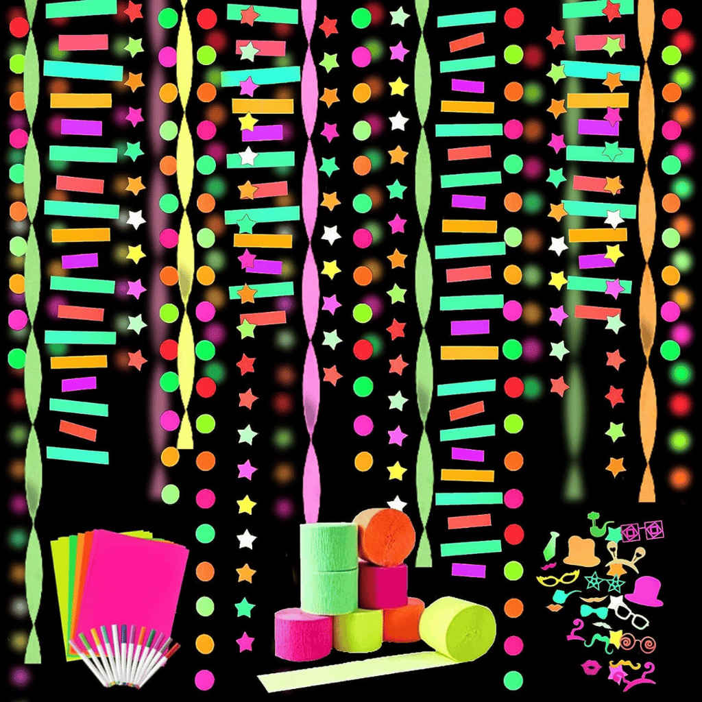 UV Glow Stripe Garland - Glow In The Dark - Over 5 - Party and Festive Needs | Buy online on ZillyBuy