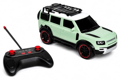 Braintastic RC Defender Remote Control Off-Road SUV Car for Kids, 2.4GHz Rechargeable RC Toy Car with LED Lights, Full Function, High-Speed Racing Vehicle for Boys & Girls Age 3+ (Green) Braintastic RC Defender Remote Control Off-Road SUV Car for Kids, 2.4GHz Rechargeable RC Toy Car with LED Lights, Full Function, High-Speed Racing Vehicle for Boys & Girls Age 3+ (Green)