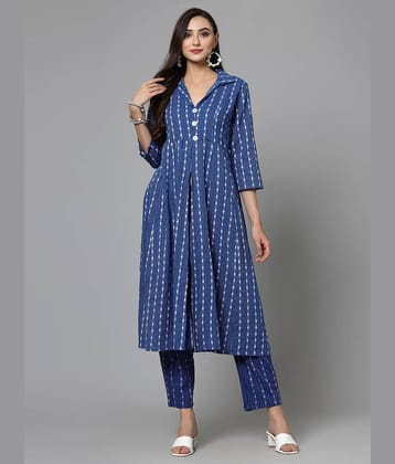 Stylum Women Self Design Top With Trousers Co-Ord Set ( Blue )