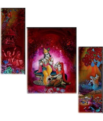 Saf Radha krishna Set of modern art MDF Painting Without Frame