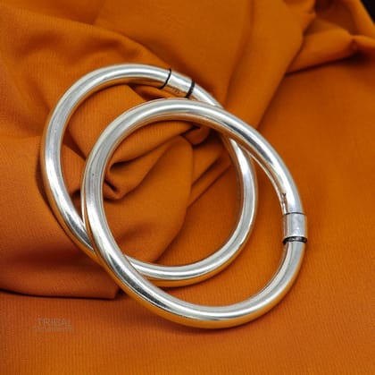 925 sterling silver plain shiny bright bangle bracelet kada, excellent personalized gifting stylish fancy bangle men's or girls ba136-2.125