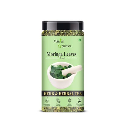 ManHar Organic - Moringa Leaves Jar 40gm | whole drumstick dried leaves | Immunity Booster | Natural Multi-vitamin | Good for Hair & Skin | Protein Rich (Moringa, 40gm) (Moringa Leaves, 40gm)
