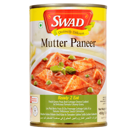 Swad Ready to Cook and EatMutter Paneer Instant Mix Vegetarian Heat & Eat with No Added Preservative - 450 Grams (Pack of 3)