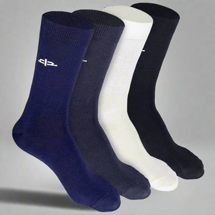 Bamboo Men Crew Socks (Thin & Light) - 4 Pairs-Black | Grey | Off White | Navy Blue
