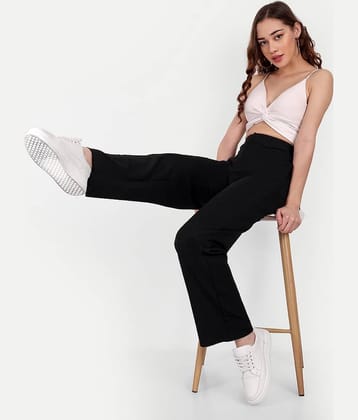 Broadstar Pack of 1 Polyester Straight Women's Casual Pants ( Black )