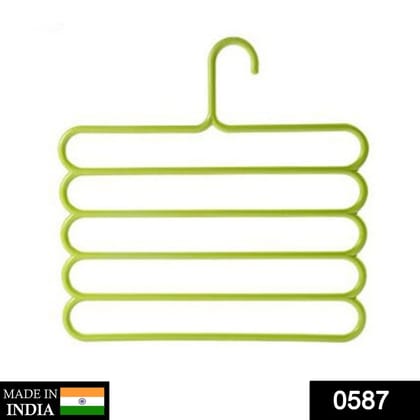 5 in 1 Multipurpose Plastic Hanger, Assorted (5-Layer)