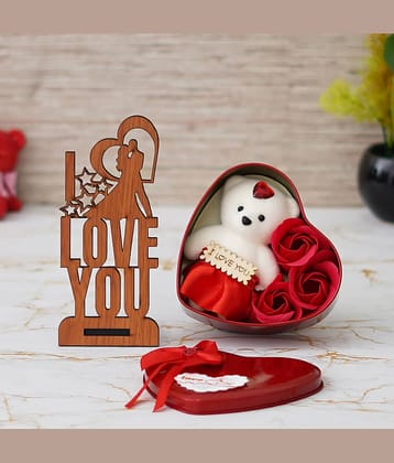 eCraftIndia Brown Wood Valentine Hamper