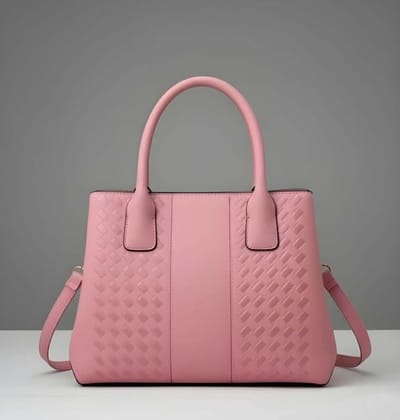DARSHANS Women's PU Leather Solid Shoulder Zipper Handbag (Pink)-PID65130
