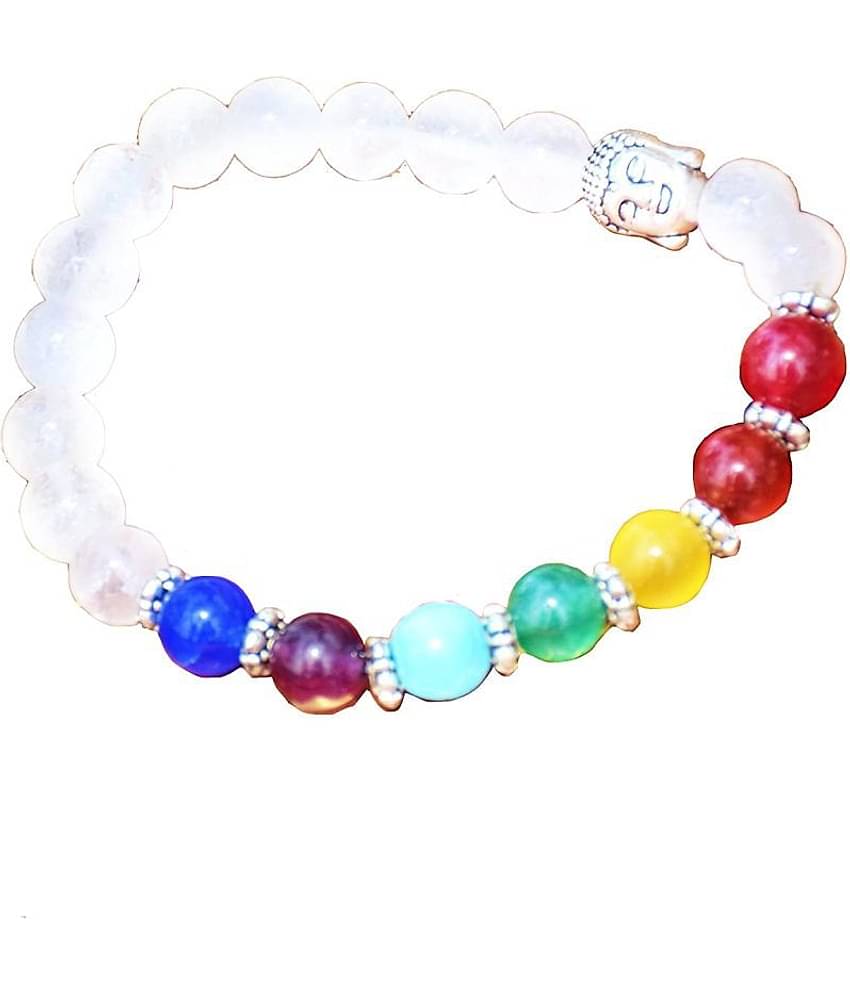 7 chakra balancing Healing yoga Bracelet with 100% Original Sphatik Crystal/Exclusive/To Energised Seven chakra Of Human body And Heal the body Healing stone Bracelet reiky crystal