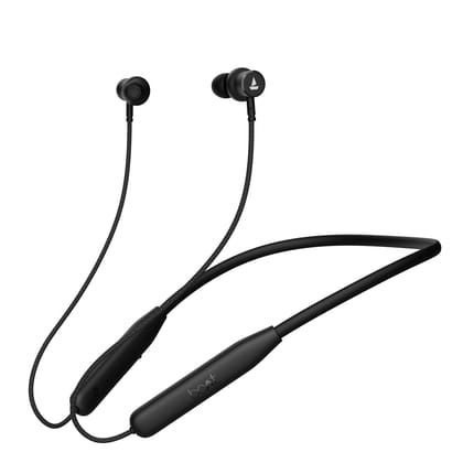 Boat Rockerz 110/Rockerz 109 Wireless in Ear Neckband with Up to 60 hrs Playtime, Dual Device Pairing, ENx Tech, ASAP Charging, BTv5.3,IPX5,Type-C Interface & Magnetic Power Buds(Active Black)