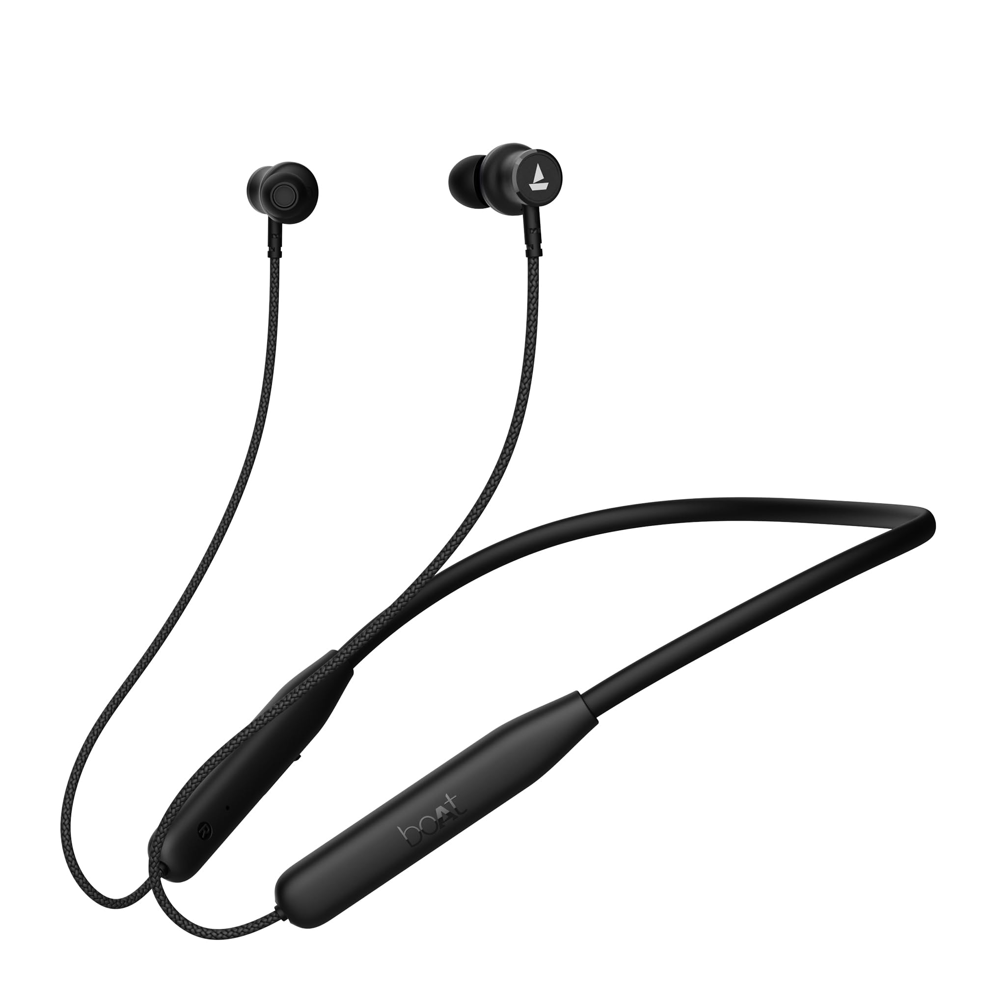 Boat Rockerz 110/Rockerz 109 Wireless in Ear Neckband with Up to 60 hrs Playtime, Dual Device Pairing, ENx Tech, ASAP Charging, BTv5.3,IPX5,Type-C Interface & Magnetic Power Buds(Active Black)