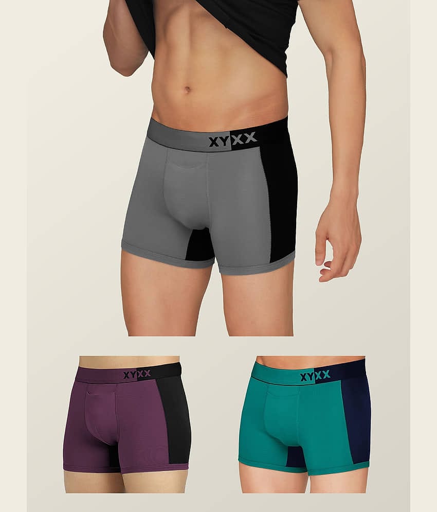 XYXX Pack of 3 Modal Trunks For Men's ( Multicolor )