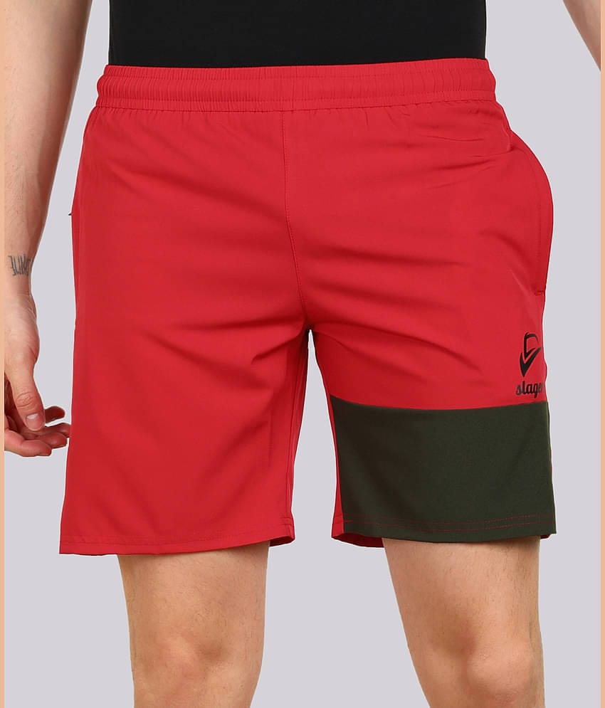 SLAGEN - Red Polyester Men's Running Shorts ( Pack of 1 )