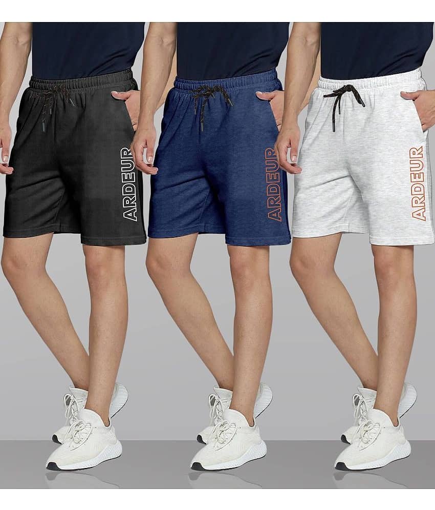 Ardeur Multi Cotton Blend Men's Shorts ( Pack of 3 )