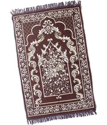 ADIRNY Brown Single Regular Cotton Prayer Mat ( 110 X 70 cm )