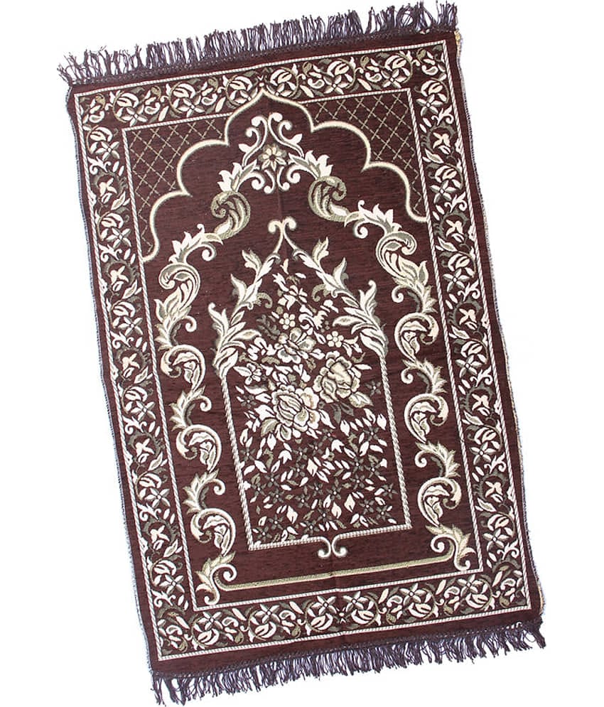 ADIRNY Brown Single Regular Cotton Prayer Mat ( 110 X 70 cm )