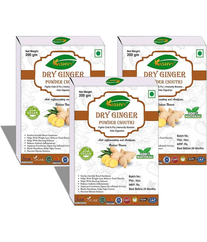 Kashvy Dry Ginger Powder 600 Gm Pack of 3