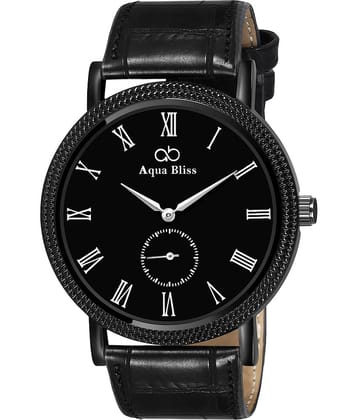AQUA BLISS - Black Leather Chronograph Men's Watch
