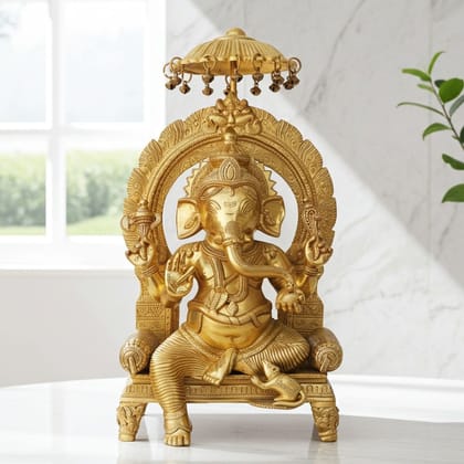 Brass Showpiece Umberala Ganesh Ji Statue (BSMAS383)