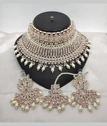 Padmavati Bangles White Alloy Necklace Set ( Pack of 1 )