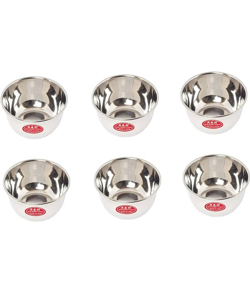 A & H ENTERPRISES - Veg Bowl / Katori /Sabzi Bowl Stainless Steel Cereal Bowl 200 mL ( Set of 6 )