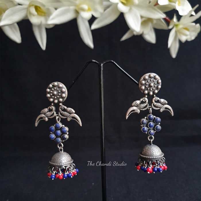 Parrot Stone Earring-Lapis (Dark Blue)