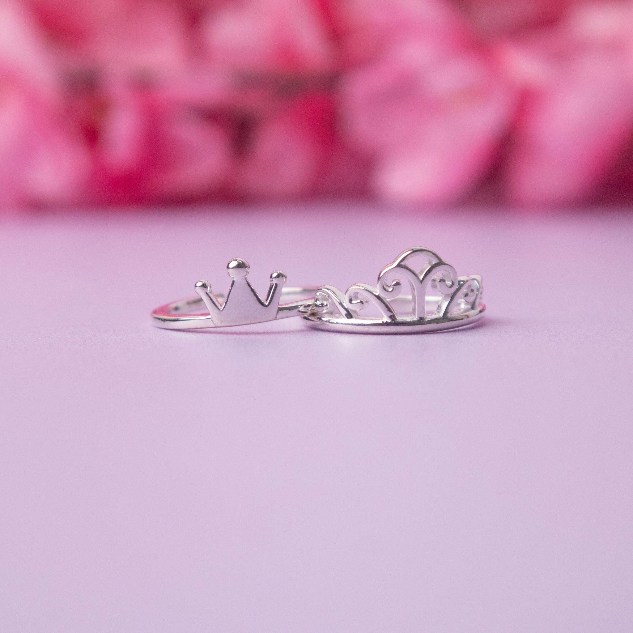 Couple Crown Sterling Silver Ring-King-Queen