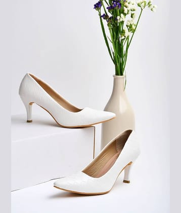 Shoetopia - White Women's Pumps Heels