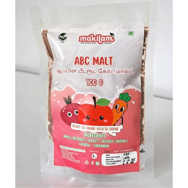 ABC MALT HEALTHY DRINK | APPLE, BEETROOT, CARROT, JAGGERY, CASHEW, BADAM, CARDAMOM - 100 gm