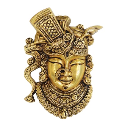 Brass Shrinath Ji Idol Statue | Krishna Puja & Temple Murti, Height : 6 Inch (BSMAS1720 A)