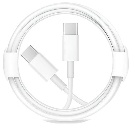Used For Apple Iphone, 60W Usb C To Usb C Cable, Upgraded Fast Charging Usb Type C To Type C Cable, Cord Phone Charger Compatible With iPhone 15/15 Plus/15 Pro/15 Pro Max/Samsung S24 Ultra/S24/S23/S22 (White) | C to C Cable For Apple Phone