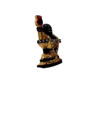 Patwari Arts Lord Shivling Car Dashboard Idol, Gold and Black, Crystal-Studded Decorative Statue.