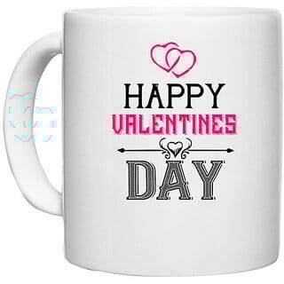 UDNAG White Ceramic Coffee / Tea Mug 'Valentines Day | happy valentine day' Perfect for Gifting [330ml]