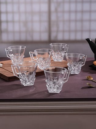 Pebelle Tea/Coffee Clear Cups - Pack of 6