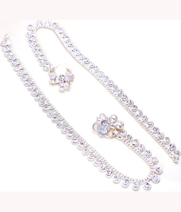 Jewar Mandi Silver Anklets ( Pack of 1 )