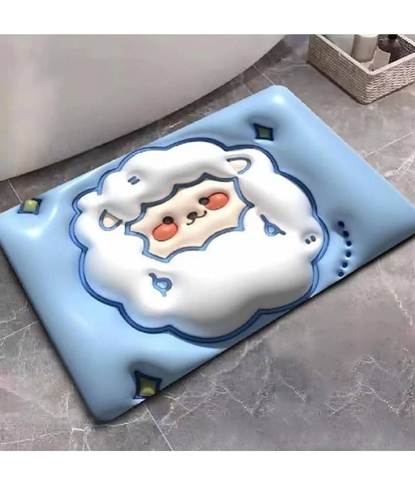 House Of Quirk Blue Rubber Rectangular Floor Mat ( Pack of 1 )