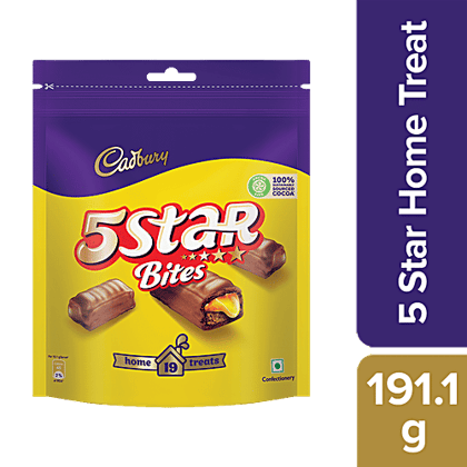 Cadbury 5 Star Cadbury 5 Star Chocolate Home Treats Chocolates Bites, 191.1 g (19 pcs)