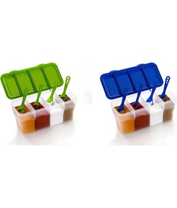 OFFYX - Spice Jar Plastic Multicolor Spice Container ( Set of 2 )
