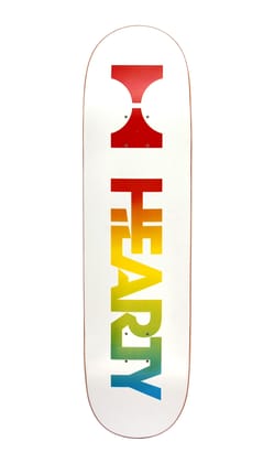 Hearty Skateboard Deck Neon Logo White - 8.0" & 8,25"- Glow in the Dark Series-8.0“ x 31.66” / Random Dyed veneers