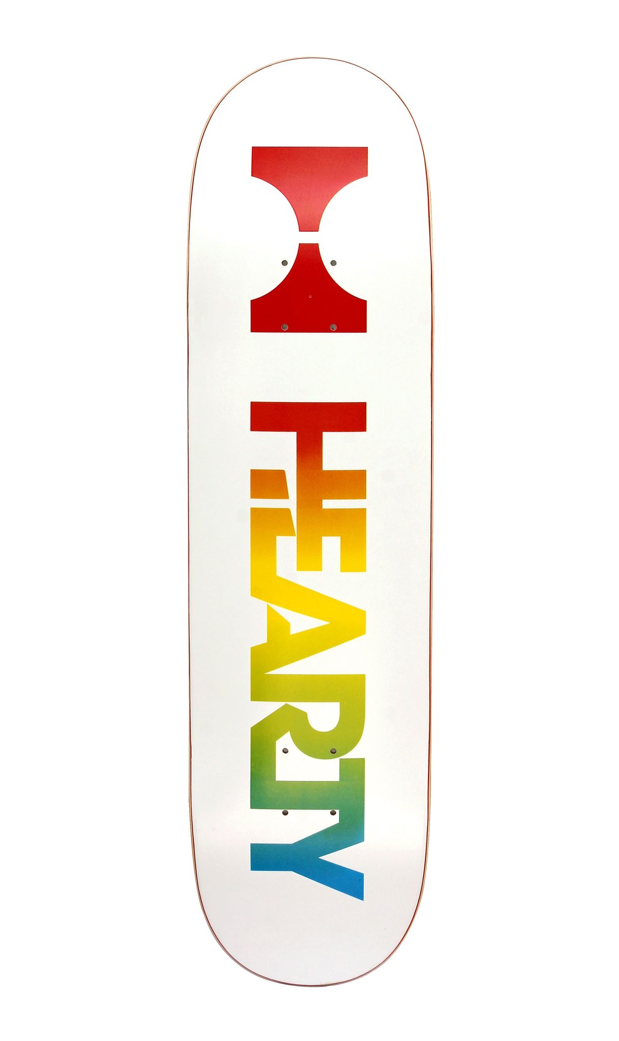 Hearty Skateboard Deck Neon Logo White - 8.0" & 8,25"- Glow in the Dark Series-8.0“ x 31.66” / Random Dyed veneers
