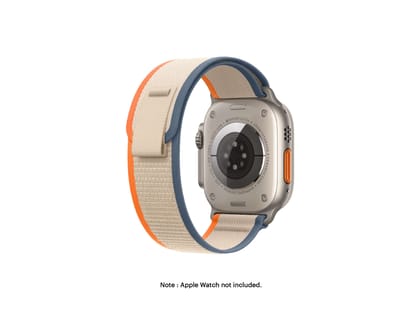 DailyObjects Pull Tab Nylon Weave Apple WatchBand (42/44/45/49mm) - Orange-Beige