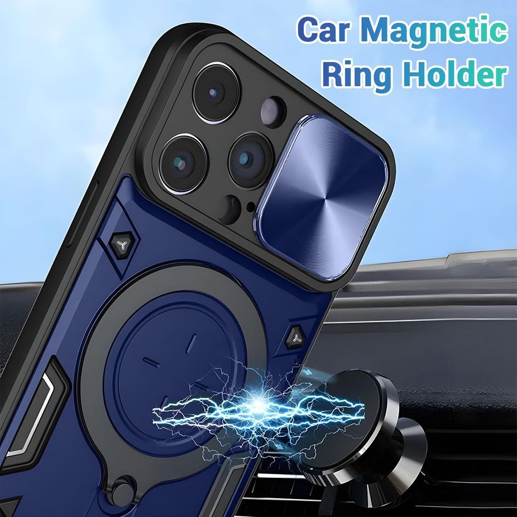 LIRAMARK Case Compatible with Apple iPhone 14 Pro Max (6.7 inch) with Stand & Slider Camera Military Grade Drop